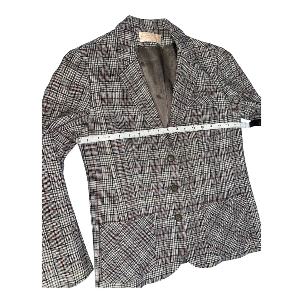 Vintage Pendleton Fully Lined Pure Wool Plaid Bla… - image 5
